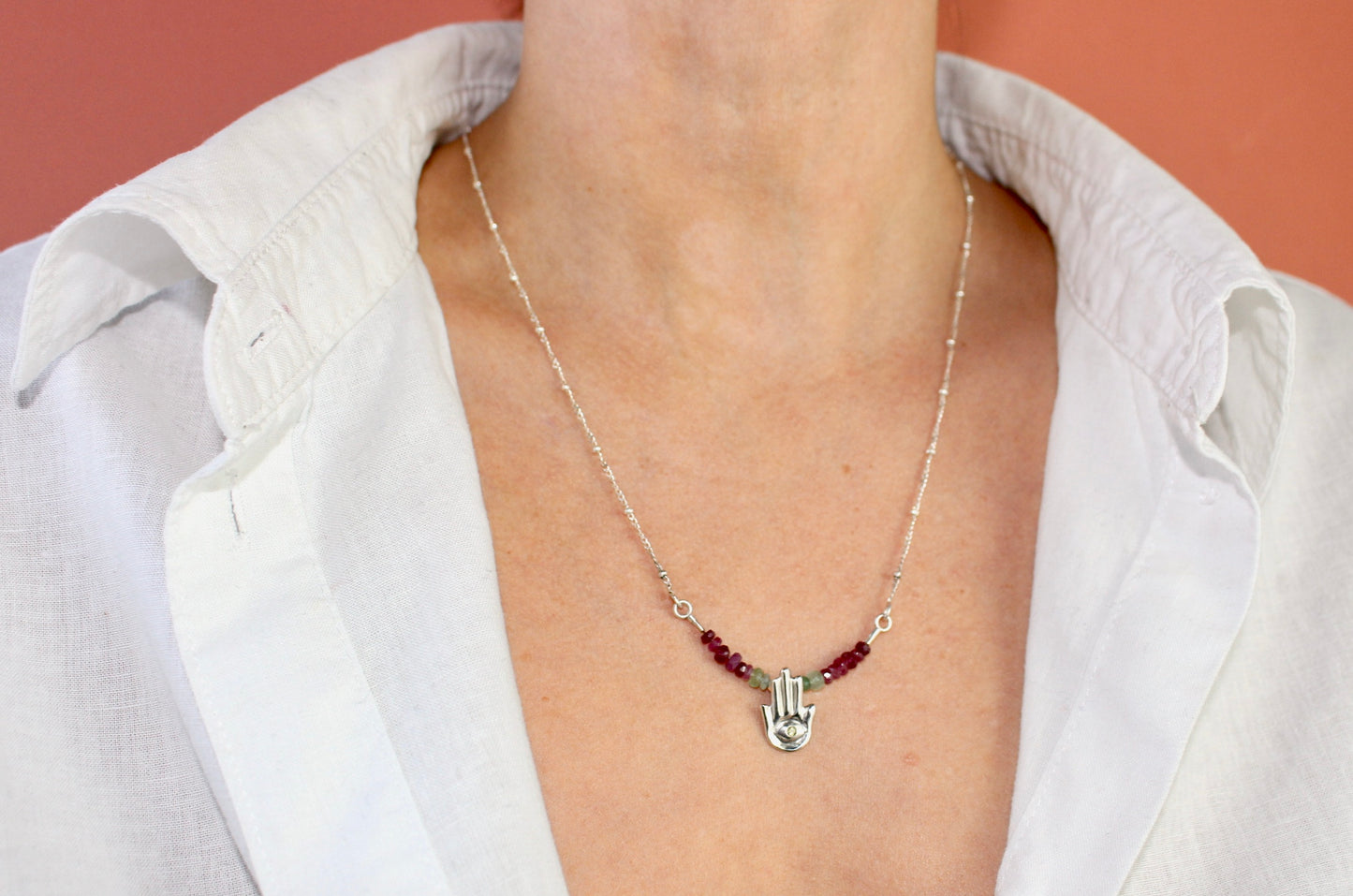 Hand of Fatima Beaded and Chain