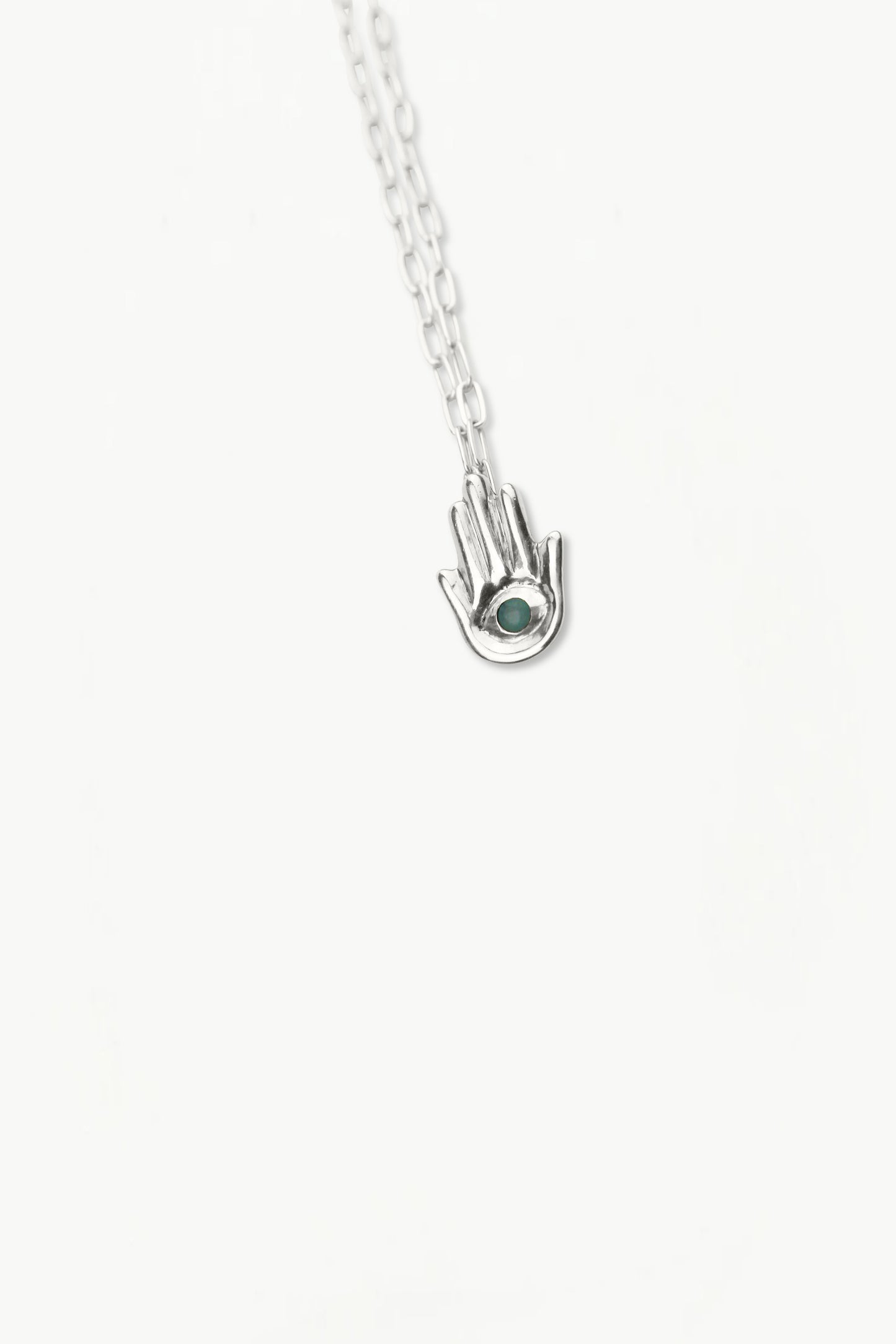 Hand of Fatima Paper Clip Chain Necklace