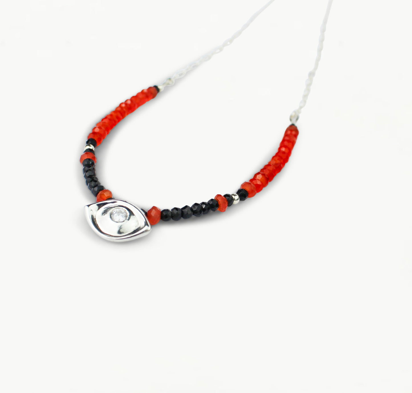 Almond Eye Beads and Chain Necklace