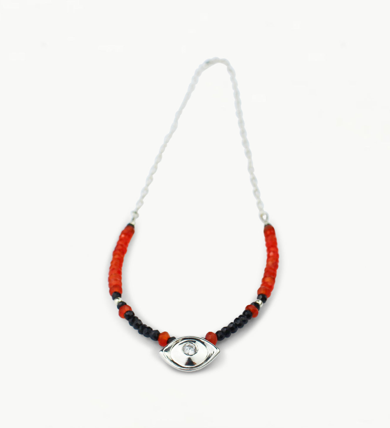 Almond Eye Beads and Chain Necklace